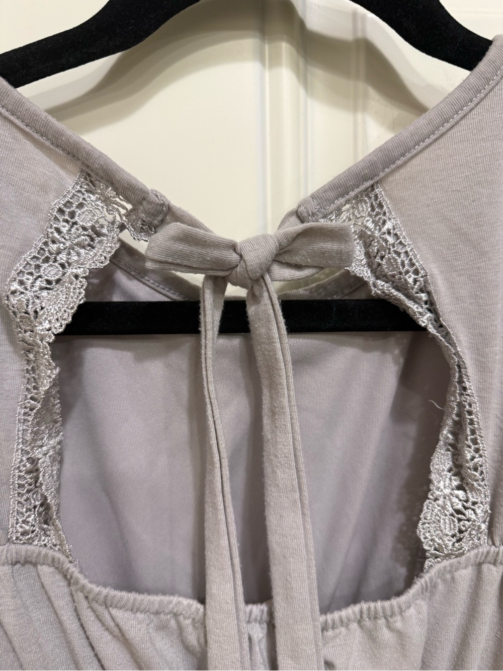 Joyfolie Adrianna Dress in Light Grey w/Ruffled Hem - Picture 7 of 7